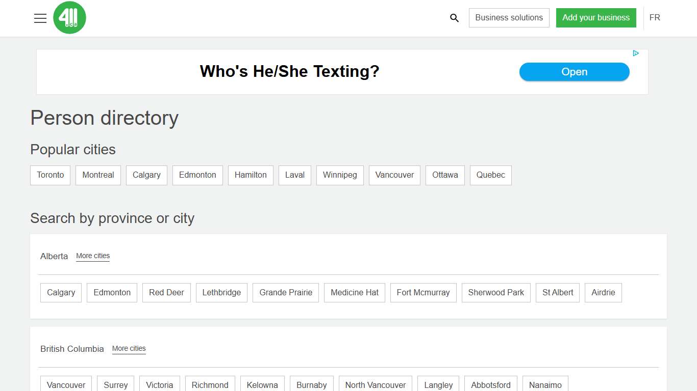 White Pages 411.ca